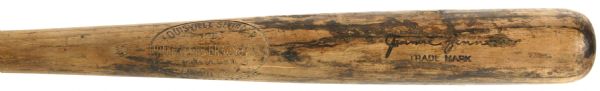 1921-29 Jimmie Zinn Pittsburgh Pirates/Cleveland Indians H&B Louisville Slugger Professional Model Game Used Bat (MEARS LOA) Sidewritten