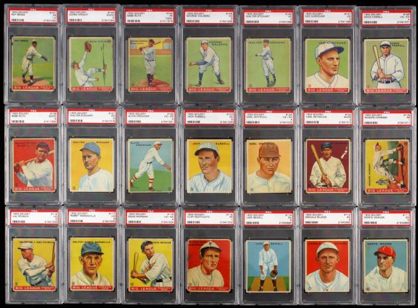 1933 Goudey Partial Set 207 of 240 (86 percent complete) All PSA Graded Babe Ruth (3) Gehrig Foxx 