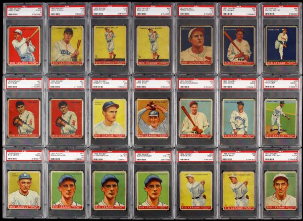 1933 Goudey Lot of 170 Cards All PSA Graded Dickey Waner Cronin Faber Jones
