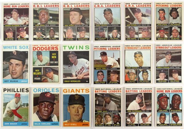 1964 Topps Baseball Complete Set Mantle Mays Rose Aaron Clemente Banks Berra Koufax (587/587)