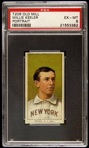 1909-11 T 206 Wee Willie Keeler HOF PSA EX-MT 6 (Only One Graded Higher)