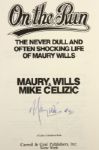 1991 Maury Wills Los Angeles Dodgers Signed On The Run Hardcover Autobiography (JSA)