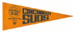 1977-80 Cincinnati Suds American Professional Slo-Pitch Softball Full Size 29" Pennant