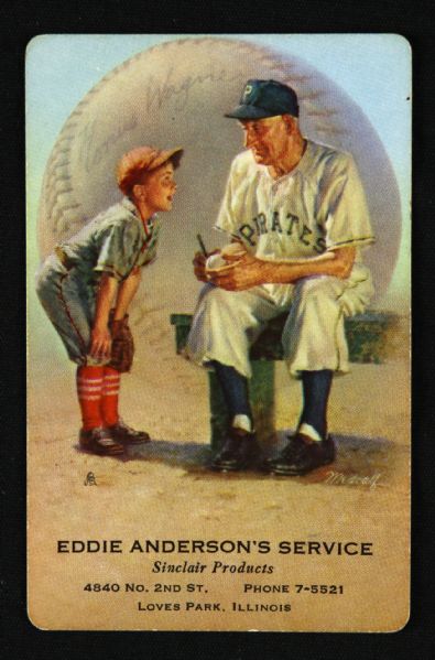 1950s circa Honus Wagner Pittsburgh Pirates Eddie Andersons Service Playing Card