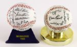 1982/1986 Milwaukee Brewers Boston Red Sox Facsimile Signed Baseball Collection - Lot of 2