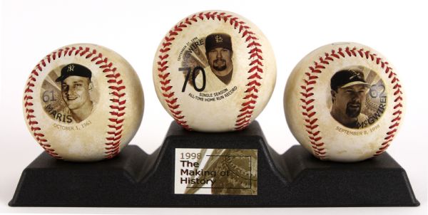1998 Mark McGwire St. Louis Cardinals Making of History Homerun Record 3 Fotoball Display