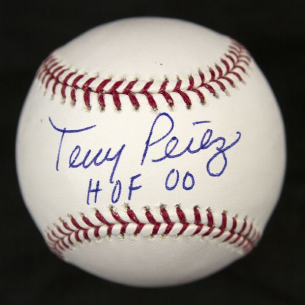 2000-13 Tony Perez Cincinnati Reds Signed OML Selig Baseball HOF (JSA)