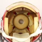 1987 Denison Big Red Game Worn Football Helmet (MEARS LOA)
