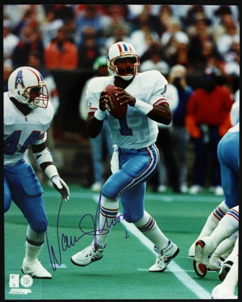 1984-93 Warren Moon Houston Oilers Signed 8" x 10" Photo HOF (JSA)