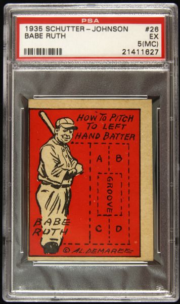 1935 Babe Ruth Schutter-Johnson Baseball Card New York Yankees (PSA EX MC 5)