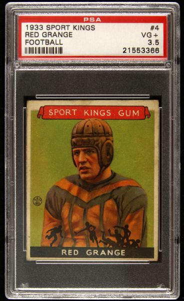 1933 Goudey Sport Kings Red Grange Chicago Bears (PSA VG+ 3.5)