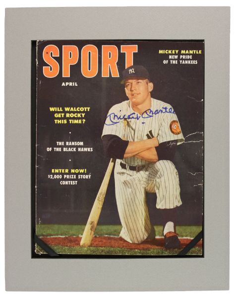 1953 Sport Magazine w/ Mickey Mantle Signed Cover New York Yankees (JSA)