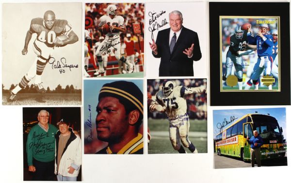 1940s-1980s Signed Football Hall of Fame lot Madden Griese Largent Fouts Jones Sayers - Lot of 27