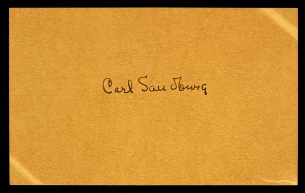 1878-1967 Carl Sandburg Signed Index Card - Three Pulitzer Prize Awards (JSA)