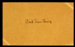 1878-1967 Carl Sandburg Signed Index Card - Three Pulitzer Prize Awards (JSA)