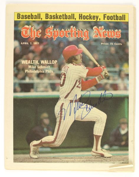 1977 Mike Schmidt Signed Sporting News Philadelphia Phillies (JSA)