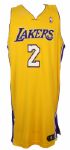 2007-08 Derek Fisher Los Angeles Lakers Signed Game Worn Home Jersey *MEARS LOA/JSA*
