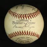 1956 Milwaukee Braves Multi Signed ONL Giles Baseball w/ 7 Signatures Including Warren Spahn, Bill Bruton & More (JSA)