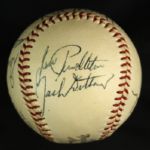 1956 Milwaukee Braves Multi Signed ONL Giles Baseball w/ 7 Signatures Including Warren Spahn, Bill Bruton & More (JSA)