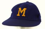 1976 Hank Aaron Milwaukee Brewers Signed Game Worn Cap (MEARS LOA/PSA/DNA)