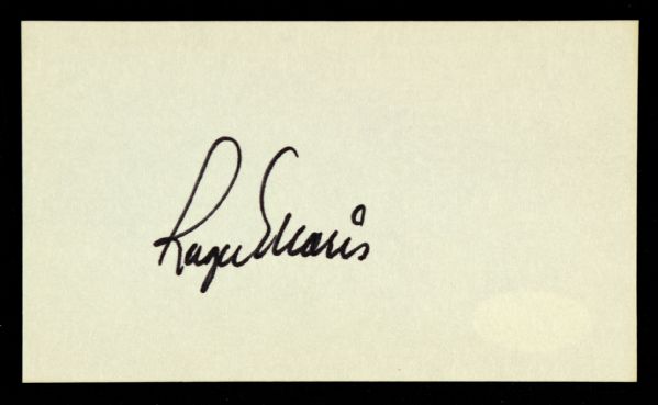 1960-66 Roger Maris New York Yankees Signed Index Card (JSA Full Letter)