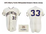 1971 Marty Pattin Milwaukee Brewers Game Worn Home Jersey (MEARS A10)
