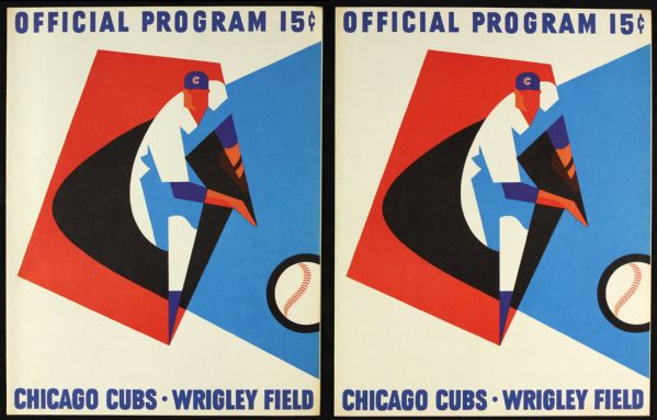 1962-65 Chicago Cubs Scorecard Collection - Lot of Eight