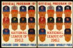 1962-65 Chicago Cubs Scorecard Collection - Lot of Eight
