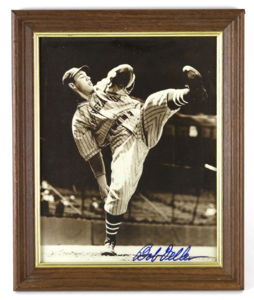1980s circa Bob Feller Cleveland Indians Signed 10" x 12" Framed Photo (JSA)