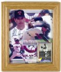 1991-99 Nolan Ryan Jacksonville Suns Baseball Card & Signed 10" x 12" Framed Commemorative Hall of Fame Photo - Lot of 2 (JSA)