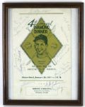 1957 Baseball Writers of America Milwaukee Chapter Multi-Signed 10" x 12" Framed 4th Annual Diamond Dinner Program w/ 16 Signatures Including Warren Giles, Birdie Tebbetts & More (JSA)
