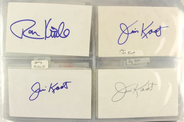 1960s-2000s Baseball Signed Index Card Photos - Lot of 419