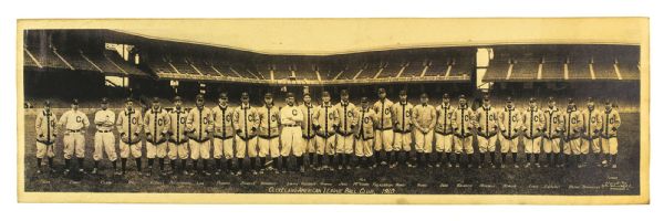 1910 Cleveland Naps 5" x 17" Team Photo Premium Printed on Paperstock