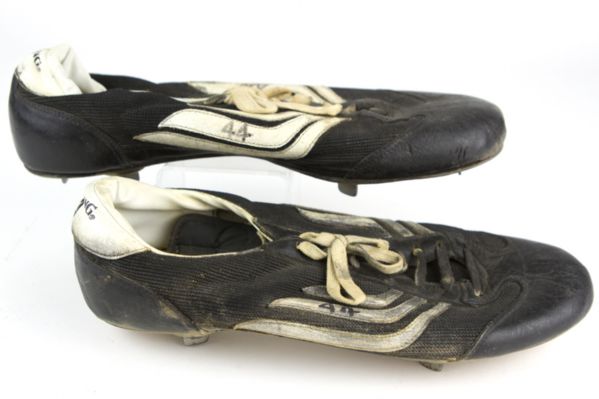 1981 circa Reggie Jackson New York Yankees Game Worn Spalding Cleats (MEARS LOA)