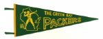 1960's The Green Bay Packers Full Size 29 Pennant w/ Wisconsin Outline