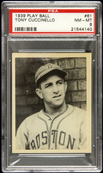 1939 Tony Cuccinello Boston Bees Play Ball #61 (PSA NM-MT 8)