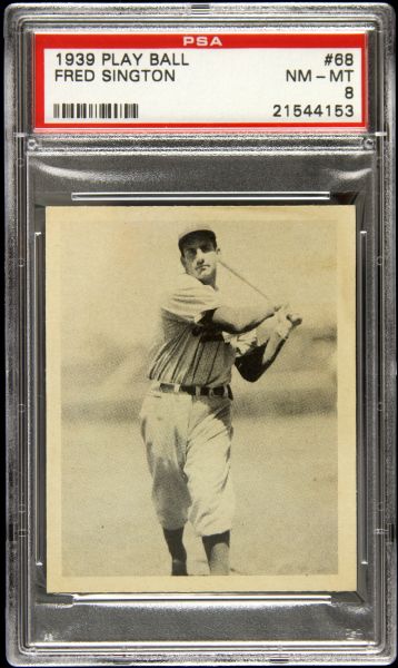 1939 Fred Sington Brooklyn Dodgers Play Ball #68 (PSA NM-MT 8)