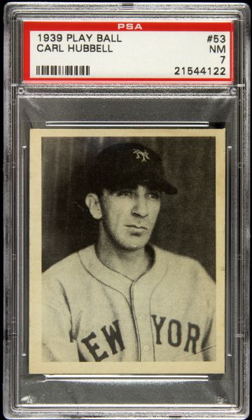 1939 Carl Hubbell New York Giants Play Ball #53 (PSA NM 7)