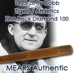1925-28 Ty Cobb Detroit Tigers/Philadelphia Athletics Zinn Beck Professional Model Game Used Bat (MEARS LOA)