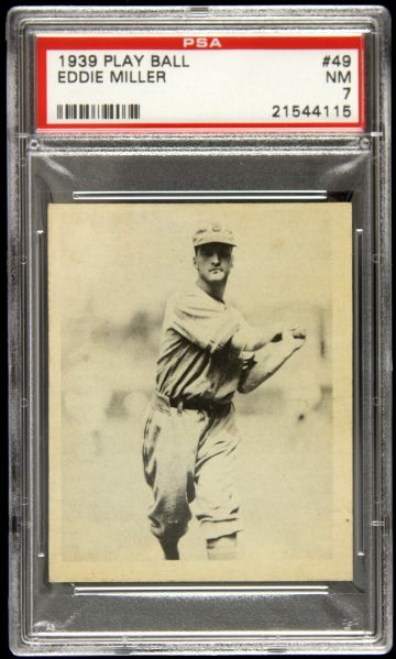 1939 Eddie Miller Boston Bees Play Ball #49 (PSA NM 7)