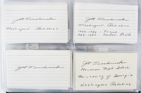 1960s-1960s Signed Football Index Cards- Lot of 171