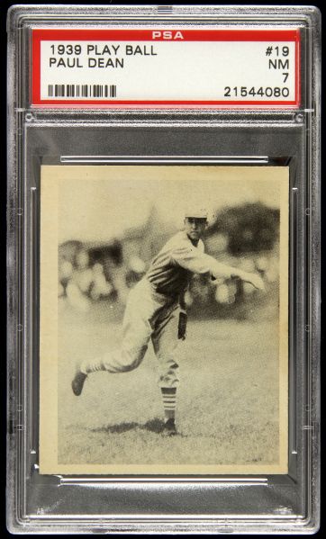 1939 Paul Dean St. Louis Cardinals Play Ball #19 (PSA NM 7)