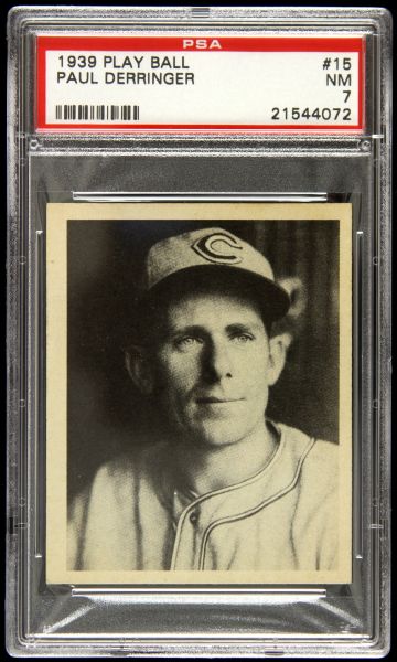 1939 Paul Derringer Cincinnati Reds Play Ball #15 (PSA NM 7)