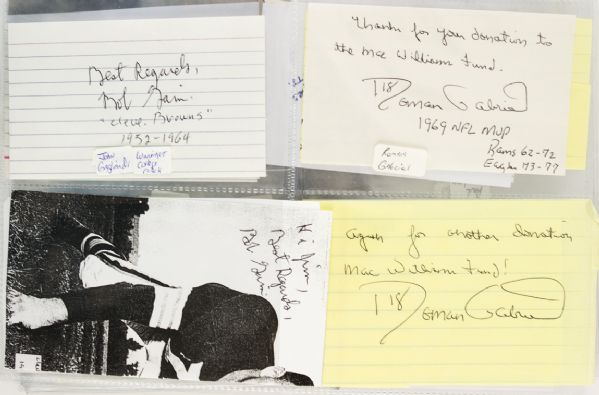 1960s-2000s Football Signed Index Card Collection - Lot of 318