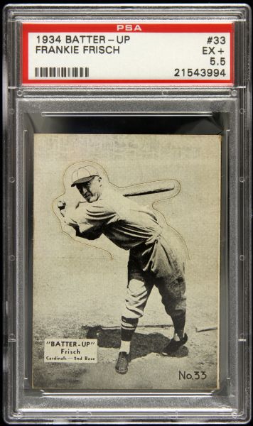 1934 Frankie Frisch St. Louis Cardinals Batter-Up #33 (PSA EX+ 5.5)