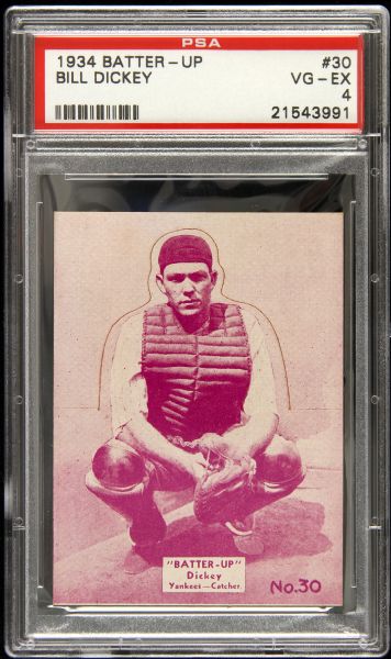 1934 Bill Dickey New York Yankees Batter-Up #30 (PSA VG-EX 4)