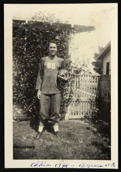 1941 Duke Snider 15 Year Old Football Player 3.5" x 5" Original Photograph from Snider Family Photo Album (MEARS LOA)