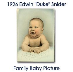 1926 Duke Snider Baby Picture 5" x 7" Original Photograph from Snider Family Photo Album (MEARS LOA)