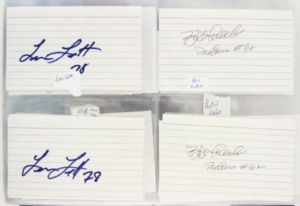 1960s-2000s Football Signed Index Card Collection - Lot of 483