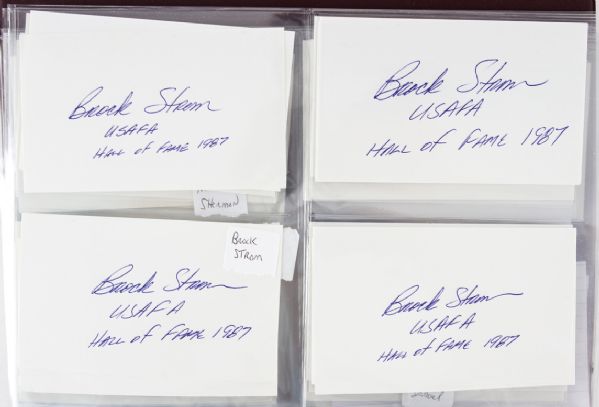 1950s-2000s Football Signed Index Card Collection - Lot of 181